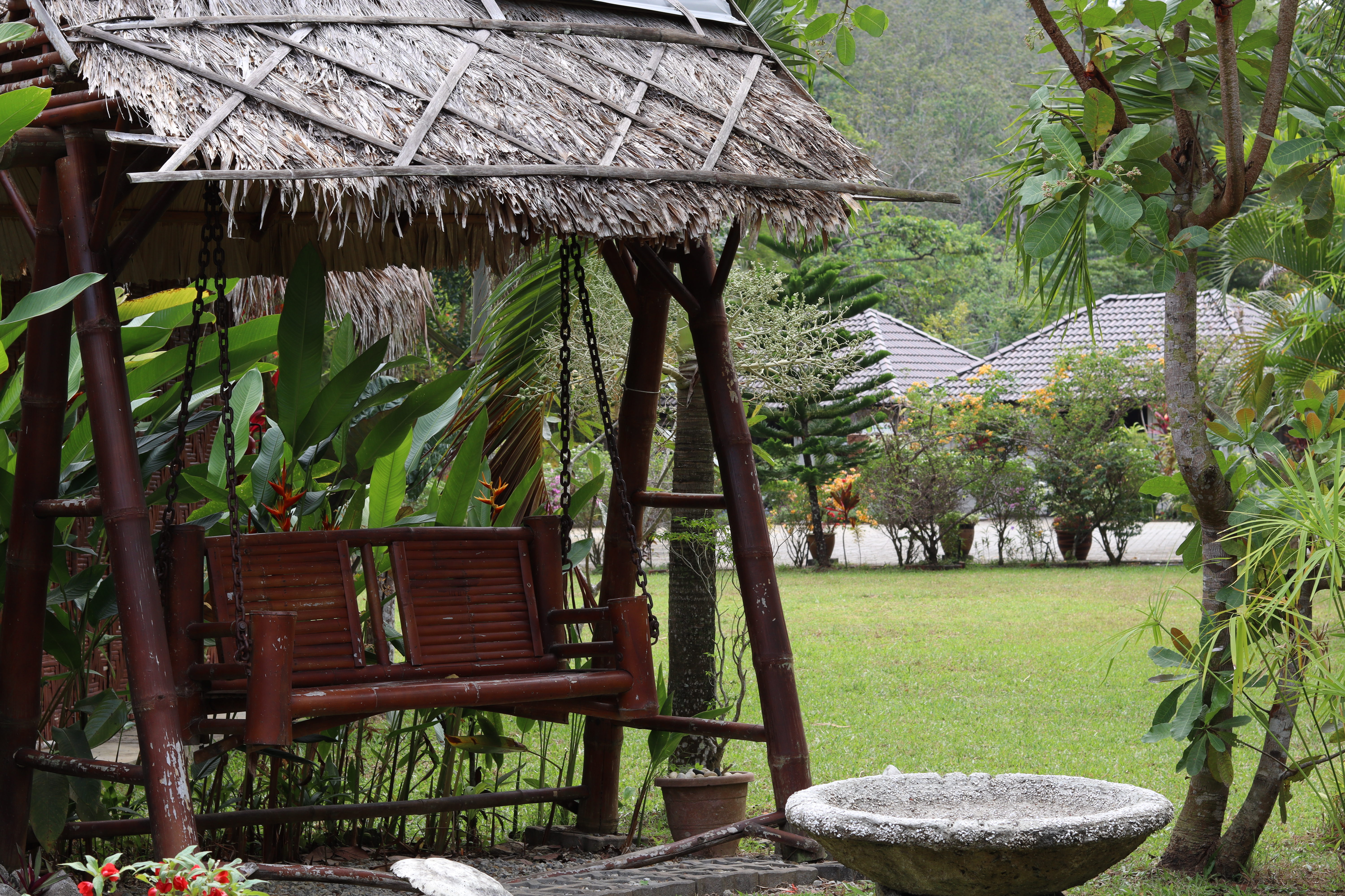 Bambu Getaway compound between rice paddies, Langkawi